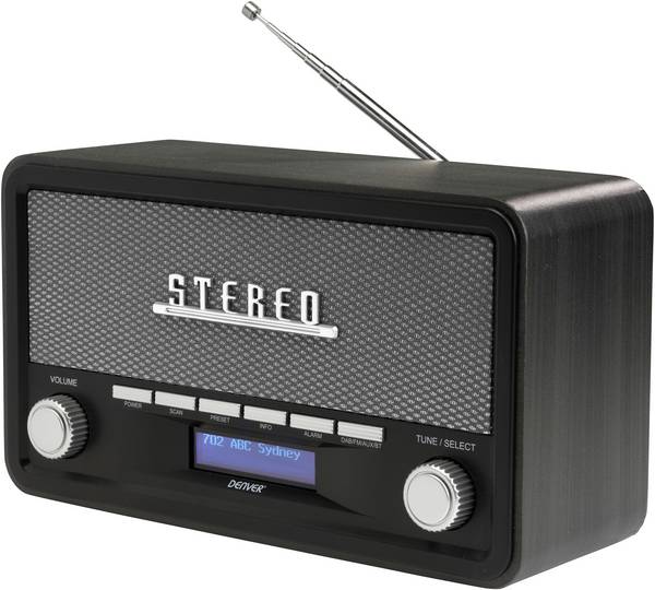 Denver DAB-18 111111000510 kuchyňské rádio, FM, DAB+, Bluetooth, funkce alarmu, tmavě šedá