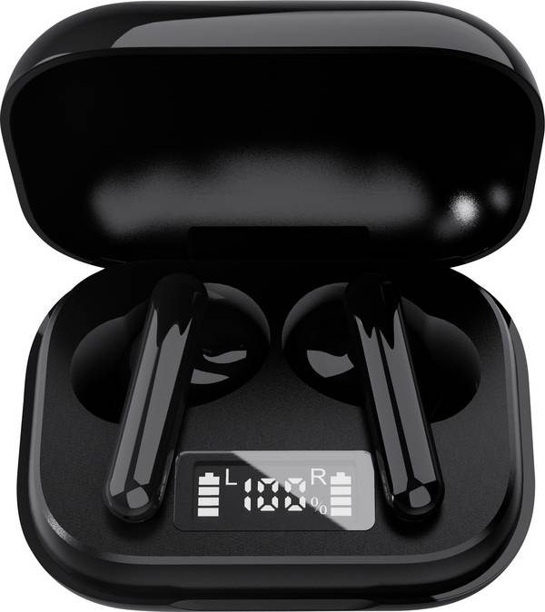 Denver TWE-38  špuntová sluchátka (In Ear) Bluetooth®  černá  Indikátor nabití sportovní