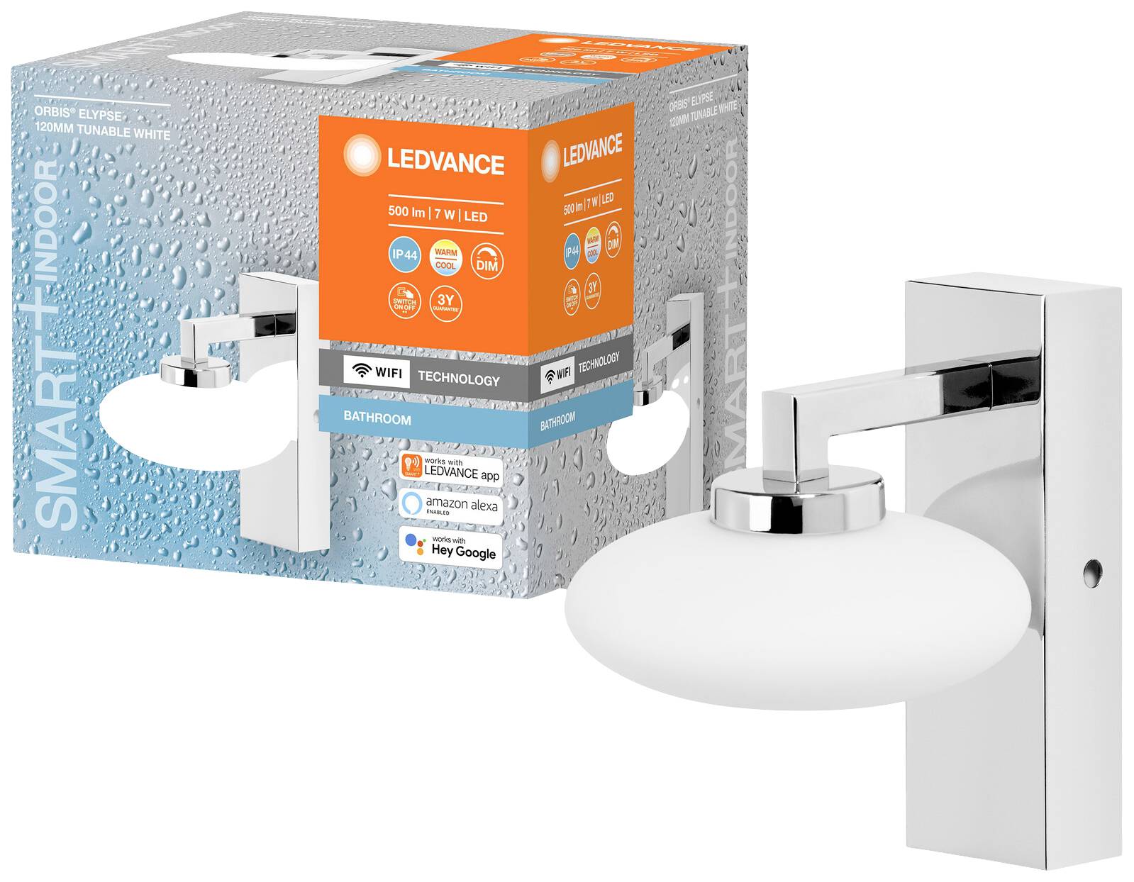 LEDVANCE BATHROOM DECORATIVE CEILING AND WALL WITH WIFI TECHNOLOGY 4058075573925 LED koupelnové světlo na stěnu 7 W tepl-1