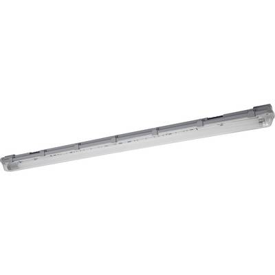 LED svítidlo v podlouhlém, obdélníkovém tvaru, vhodné pro montáž na strop. Vyrobeno z průhledného materiálu, šedý rámeček.