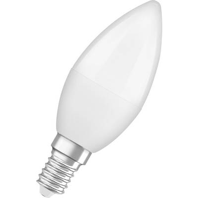 Bílá LED svíčková žárovka se závitem E14 vykazuje moderní design a často se používá v dekorativních svítidlech.