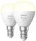 Dvě bílé LED žárovky Philips Hue. Patice E14, stmívatelné, teplé bílé světlo. Ideální pro chytrá osvětlovací řešení.