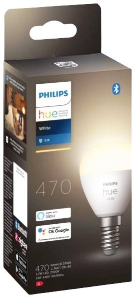 Philips Hue LED žárovka 871951435669600 Energetická třída (EEK2021): G (A - G) Hue White Luster Einzelpack 470lm E14 5.7