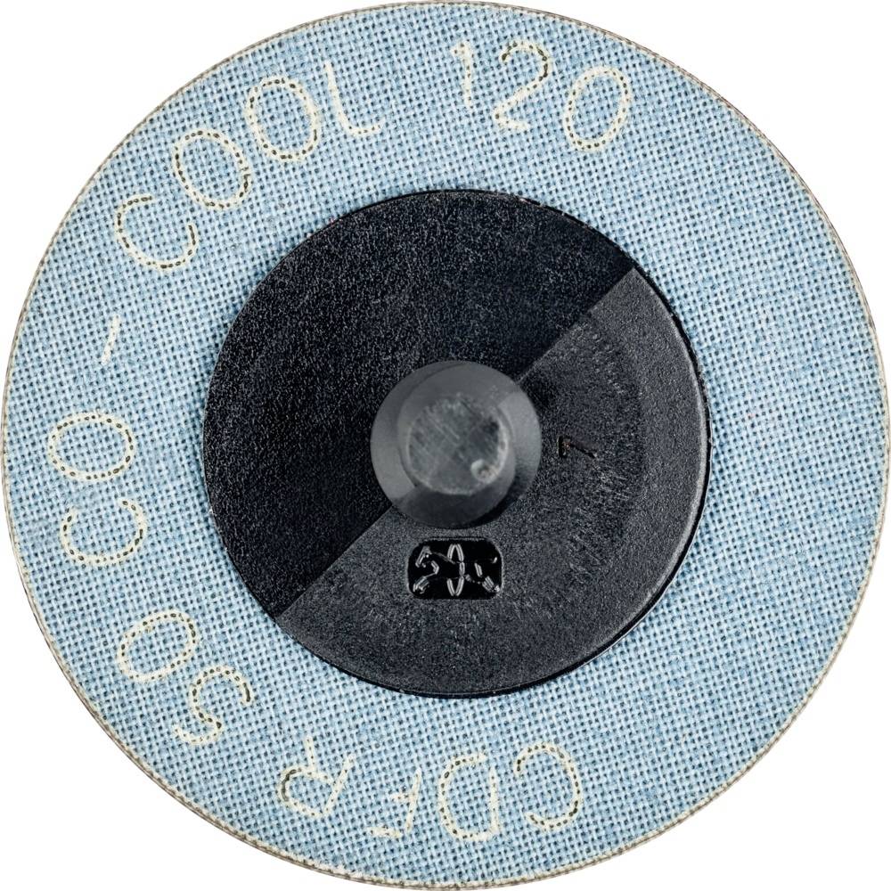 Kulatý brusný kotouč s nápisem 'C0-Cool 120' a 'CDR 50'. Má modro-šedou vnější vrstvu a černý střed.