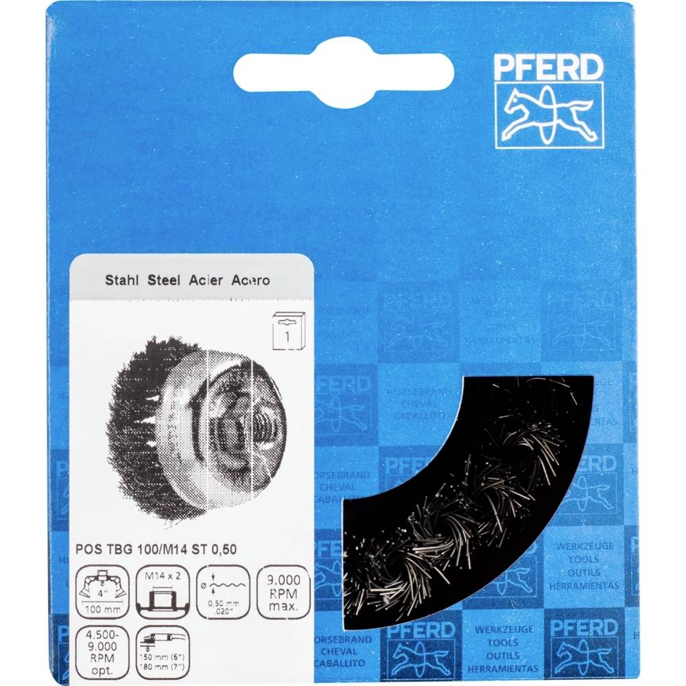 PFERD TOOLS Hrncový kartáč POS TBG 100/M14 ST 0,50 43308031 1 ks-1