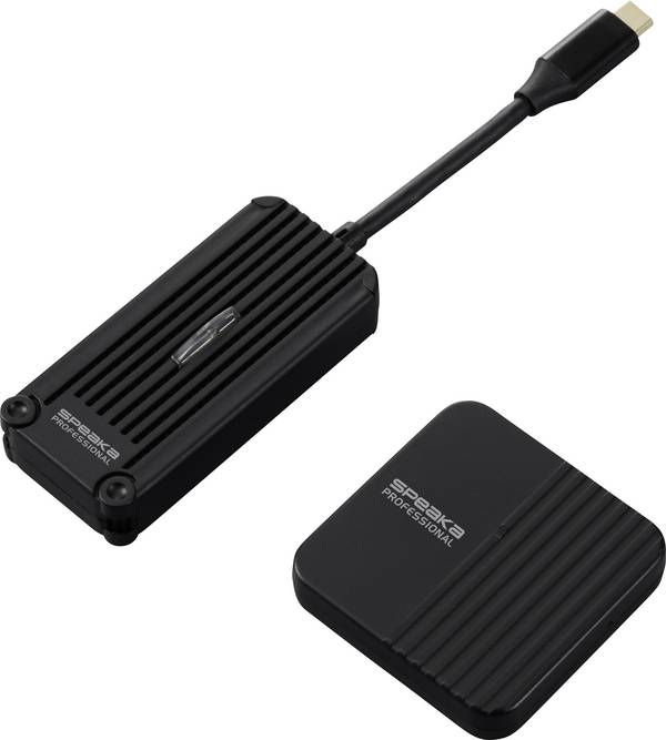 <br>  SpeaKa Professional<br>  SP-TR-300<br>  Bezdrátový full HD prezentační systém<br>  USB-C® (DP Alt Mode)<br>  HDMI™<br>  30 m<br>  5 GHz<br>  1920 x 1080 Pixel<br>  Zabezpečený rádiový přenos<br>