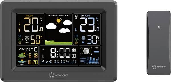 Renkforce  RF-4883630 digitální meteostanice  Počet senzorů (max.) 3