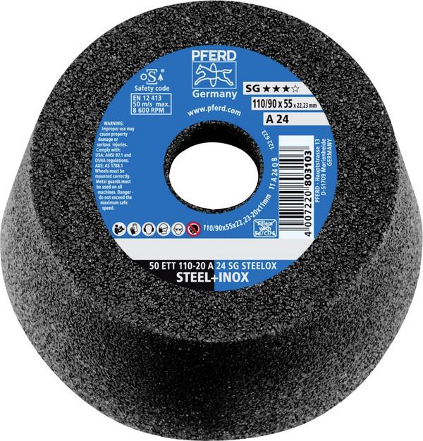 PFERD TOOLS 63418224 Brusný hrnec 50 ETT 110-20 A 24 SG STEELOX  11 cm 2 ks