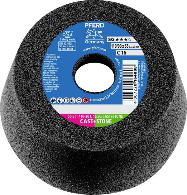 PFERD TOOLS 63518222 Brusný hrnec 50 ETT 110-20 C 16 SG CAST+STONE  11 cm 2 ks