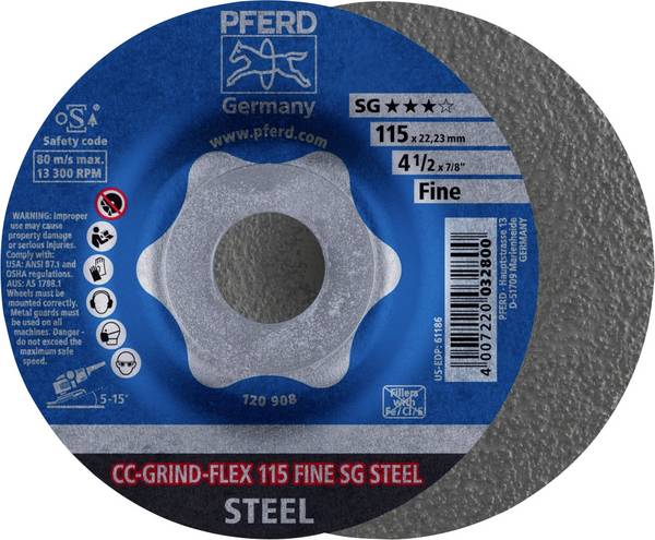 PFERD TOOLS 64187115 brusný kotouč  Průměr 115 mm Zrnitost=60 10 ks