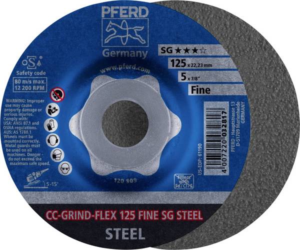 PFERD TOOLS 64187125 brusný kotouč  Průměr 125 mm Zrnitost=60 10 ks