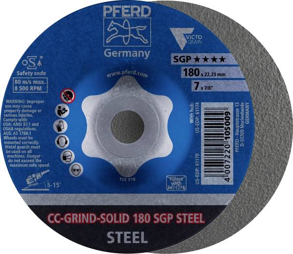 PFERD TOOLS 64187180 brusný kotouč  Průměr 180 mm Zrnitost=36 10 ks