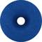 Kulatý, modrý, strukturovaný disk s otvorem uprostřed.