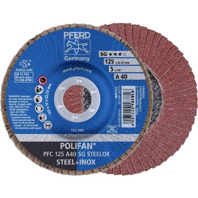 POLIFAN PFC 125 A40 SG STEELOX brusný kotouč od firmy PFERD pro ocel a nerezovou ocel, Ø 125 mm, 80 m/s, 12.200 ot./min, EN 13743.