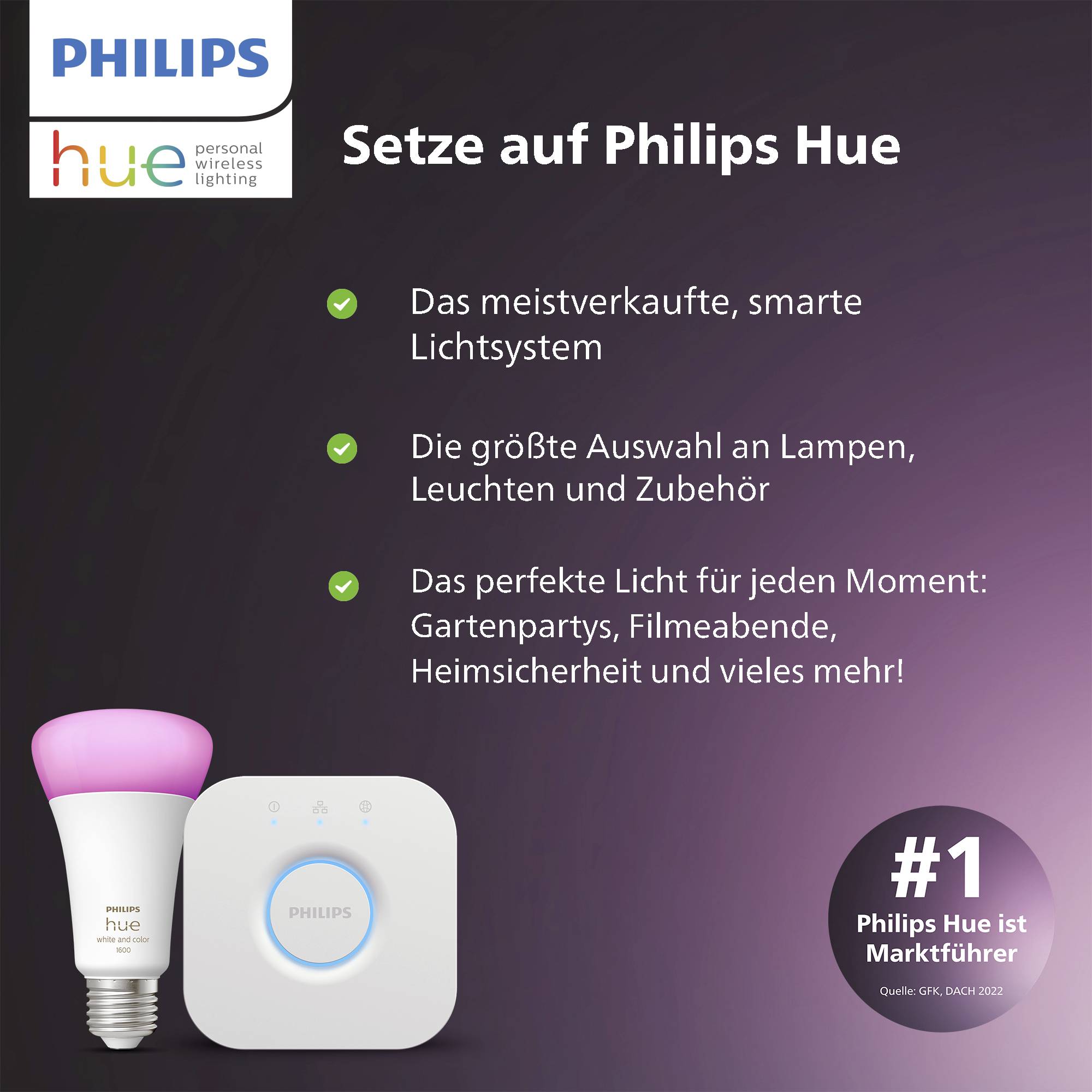 Philips Hue LED žárovka 871951429117100 Energetická třída (EEK2021): F (A - G) Hue White & Col. Amb. Einzelpack 800lm 75-14