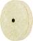 Kulaté béžové plstěné kolo s malým otvorem uprostřed. Používá se k leštění nebo broušení povrchů.