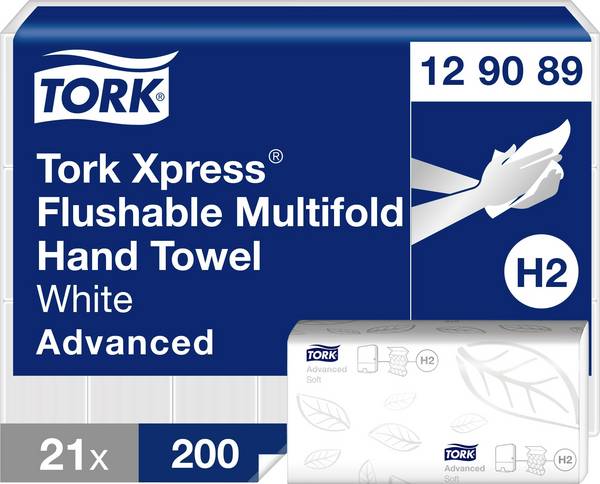 TORK 129089 Xpress® papírové utěrky, skládané (d x š) 24 cm x 21.3 cm bílá  21 ks