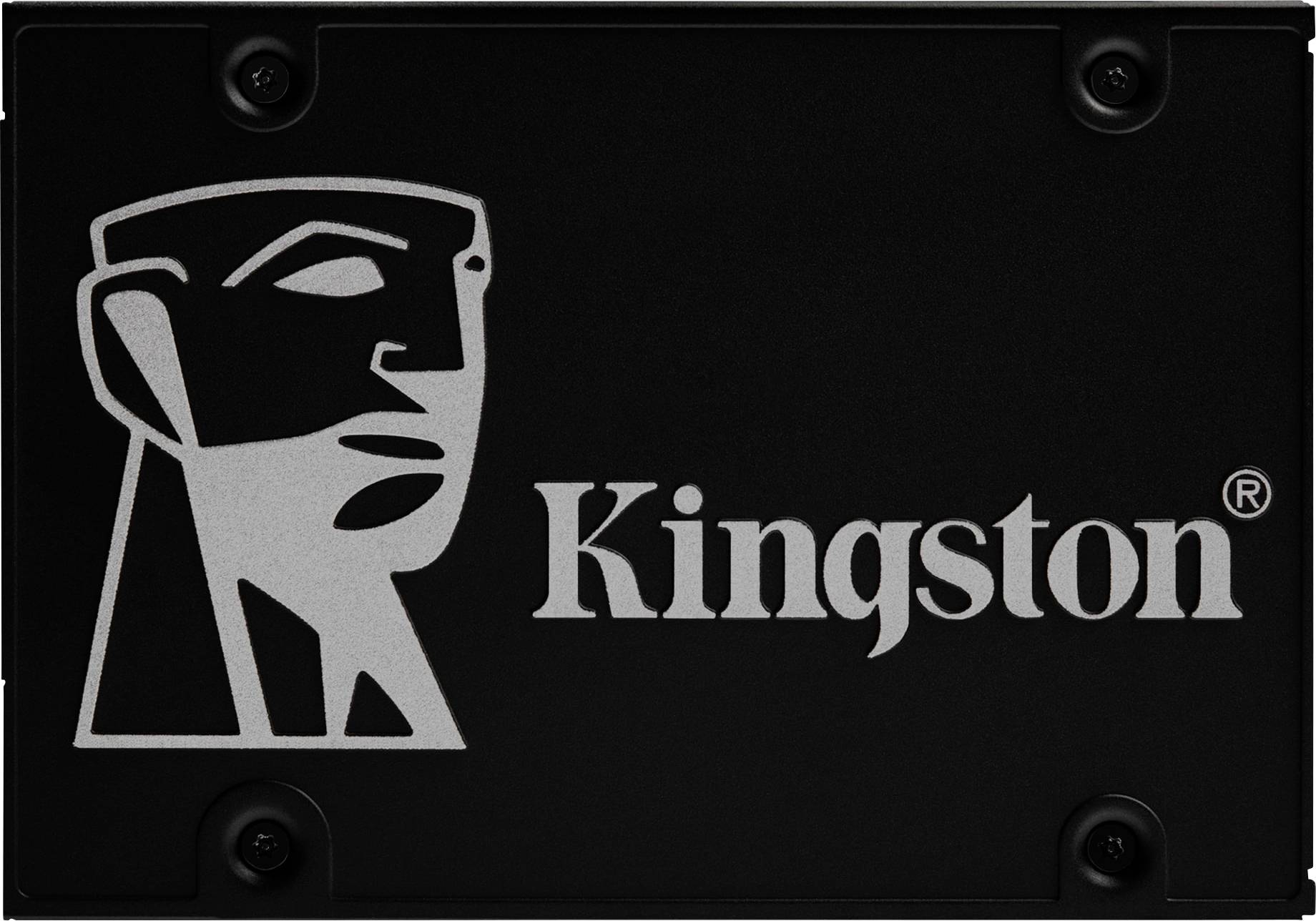 Logo společnosti Kingston na černém disku s profilovou stylizovanou hlavou; symbolizuje značku a technologii Kingston.