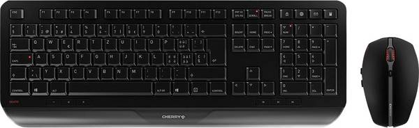 CHERRY Gentix bezdrátový, bezdrátový sada klávesnice a myše  německá, QWERTZ černá
