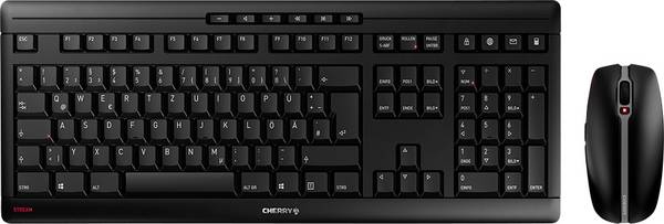 CHERRY Stream bezdrátový, bezdrátový sada klávesnice a myše  německá, QWERTZ černá