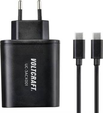 VOLTCRAFT UC-3ACX001 USB nabíječka, 2x USB A, 1x USB-C®, 38 W, Dodávka energie, černá