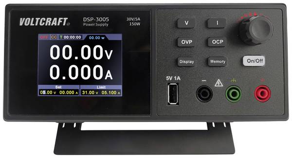 VOLTCRAFT DSP-3005 laboratorní zdroj s nastavitelným napětím, 0 - 30 V, 0 - 5 A, 150 W, zástrčka USB 2.0 A, lze dálkově ovládat, výstup 1 x, VC-12231810