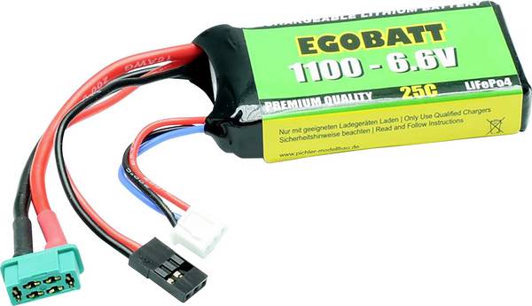 Pichler Modellbau 15143 akupack LiFe (modelářství), 6.6 V, 1100 mAh, články 2, 25 C, Softcase, JR, MPX
