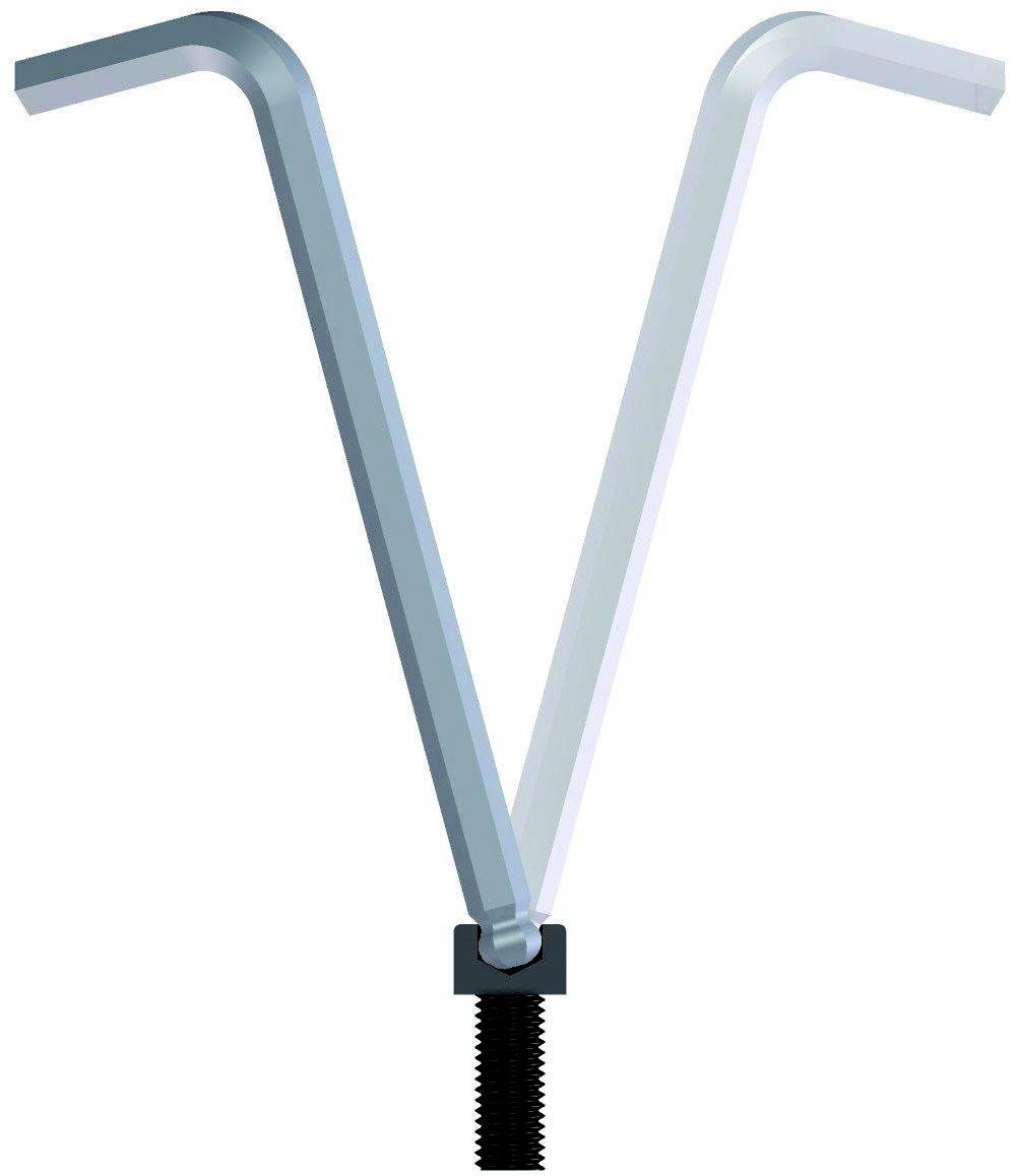 Stříbrný kovový klíč.