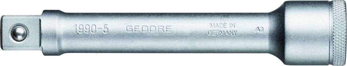 Kovový prodlužovací nástavec na nástrčný klíč, s razítkem '1990-5 GEDORE MADE IN GERMANY'.