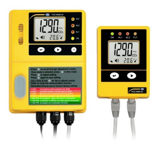 PCE Instruments PCE-WMM 50 měřič oxidu uhličitého (CO2), 0 - 50000 ppm, s funkcí měření teploty, bez certifikátu