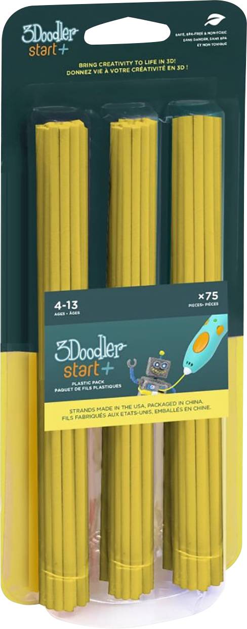 3Doodler 3DS-ECO04-YELLOW-75 Start vlákno pro 3D tiskárny PLA plast žlutá 75 ks