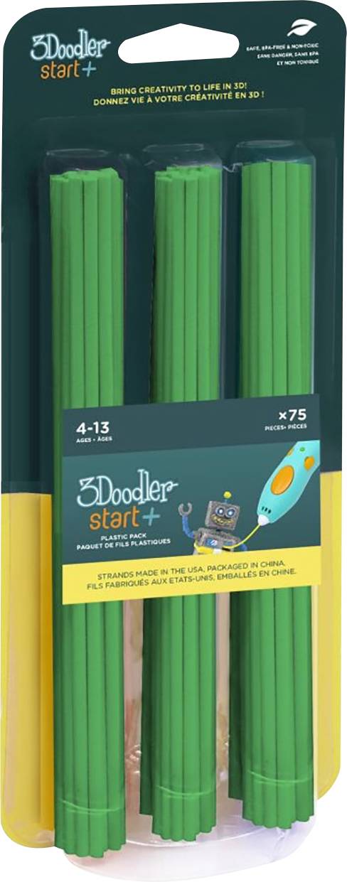 3Doodler 3DS-ECO07-GREEN-75 Start vlákno pro 3D tiskárny PLA plast zelená 75 ks