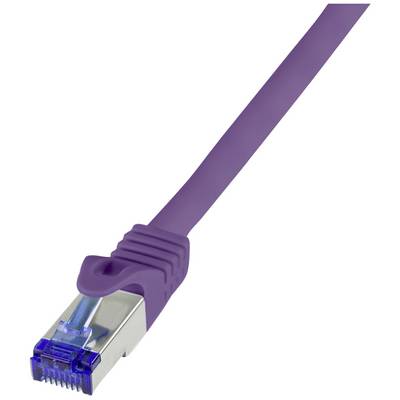 Fialový síťový kabel s RJ45 konektorem, symbolizující internetové připojení nebo výměnu dat.