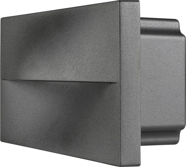 Černé venkovní nástěnné svítidlo čtvercového tvaru s moderním, minimalistickým designem. Poskytuje teplé světlo.