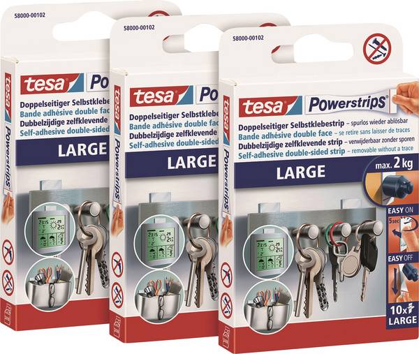 tesa POWERSTRIPS® Large Oboustranná lepicí páska  bílá Množství: 30 ks