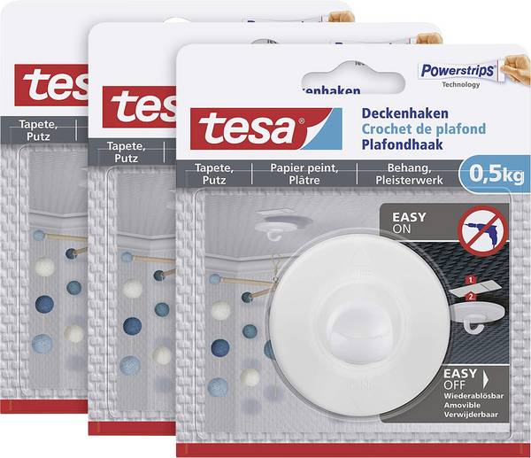 tesa 77781 Hák do stropu  bílá Množství: 3 ks