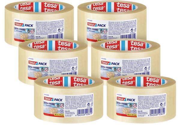 tesa ULTRA STRONG 57176 balicí lepicí páska  transparentní (d x š) 66 m x 50 mm 6 ks