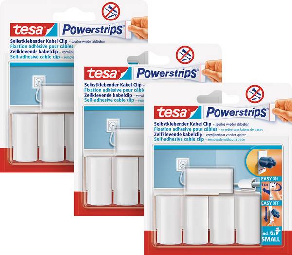 tesa POWERSTRIPS® Klip na kabely  bílá Množství: 15 ks