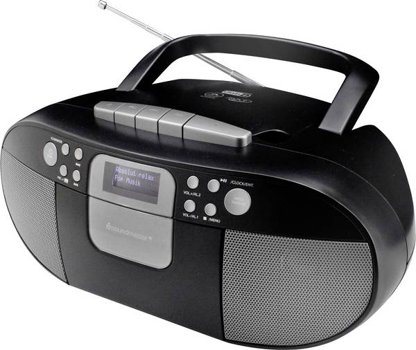 soundmaster SCD7800SW SCD7800SW rádio s kazetovým přehrávačem, DAB+, FM, AUX, CD, kazeta, USB, funkce alarmu, černá