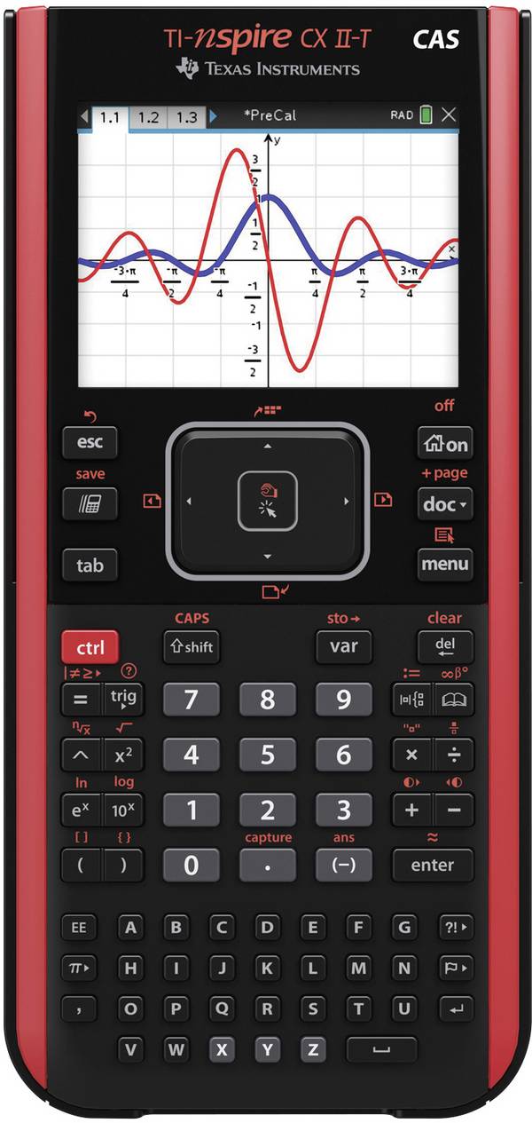 Texas Instruments NSPCXCASIIT  grafický počítač, napájeno akumulátorem, černá