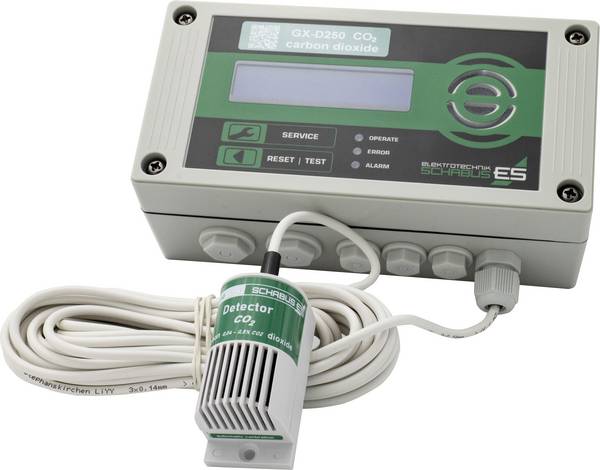 Schabus GX-D250, 300253 semafor CO2 / snímač kvality vzduchu s interním senzorem 230 V, detekce oxidu uhličitého (CO2)
