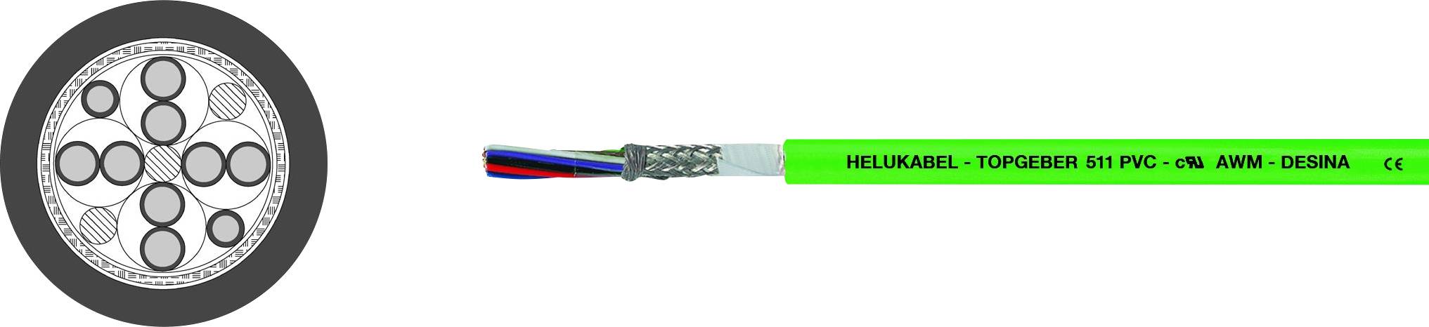 HELU TOPGEBER 511 705461 vedení čidel 8 x 0.25 mm² + 2 x 0.50 mm², 100 m, oranžová