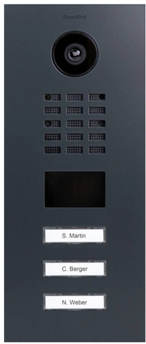 DoorBird D2103V LAN domovní IP/video telefon venkovní jednotka, nerezová ocel, RAL 7016 (hedvábný mat), 423870772