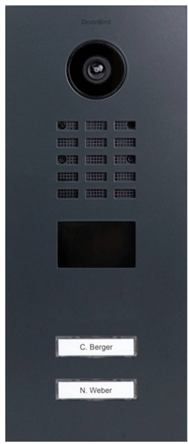 DoorBird D2102V LAN domovní IP/video telefon venkovní jednotka, nerezová ocel, RAL 7016 (hedvábný mat), 423870710