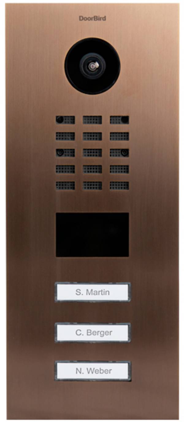 DoorBird D2103V LAN domovní IP/video telefon venkovní jednotka, Nerezová ocel V2A (s práškovým nástřikem), Bronzový vzhled, 423870741