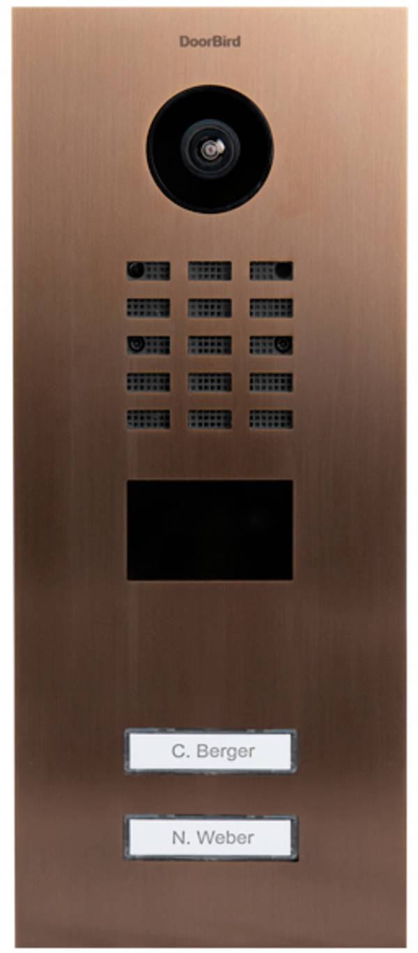 DoorBird D2102V LAN domovní IP/video telefon venkovní jednotka, Nerezová ocel V2A (s práškovým nástřikem), Bronzový vzhled, 423870680