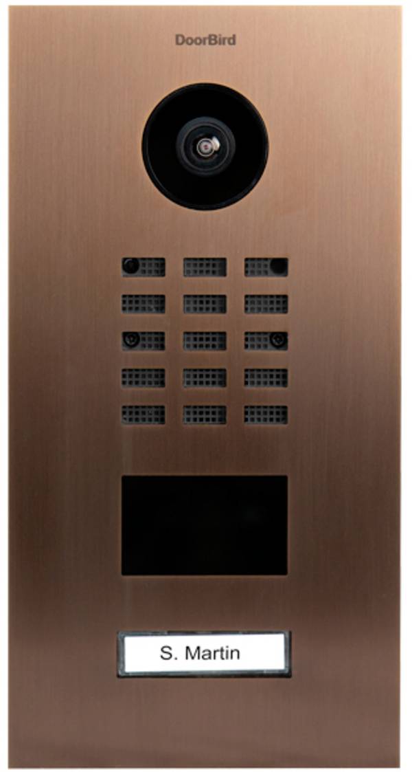 DoorBird D2101V LAN domovní IP/video telefon venkovní jednotka, Nerezová ocel V2A (s práškovým nástřikem), Bronzový vzhled, 423870079