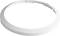 Kulatý, bílý plastový kroužek, pravidelně tvarovaný, bez viditelných ozdob nebo nápisů.