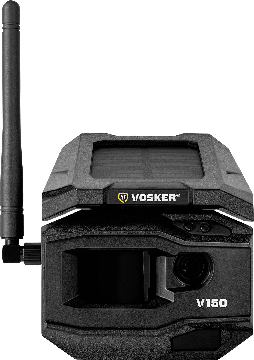 Kamera s anténou a solárními panely, model 'V150' od Voskeru.