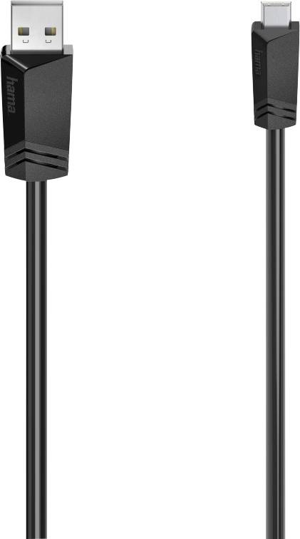 USB kabel s dvěma různými konektory: vlevo standardní USB a vpravo menší konektor, pravděpodobně USB-C.
